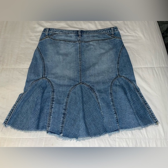 LEI Y2K Sophia Hip Hugger Low Rise Ruffle Denim Skirt 14 Streetwear Fairy Grunge - Picture 2 of 9